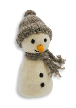 Eierwärmer Schneemann mit grauer Mütze